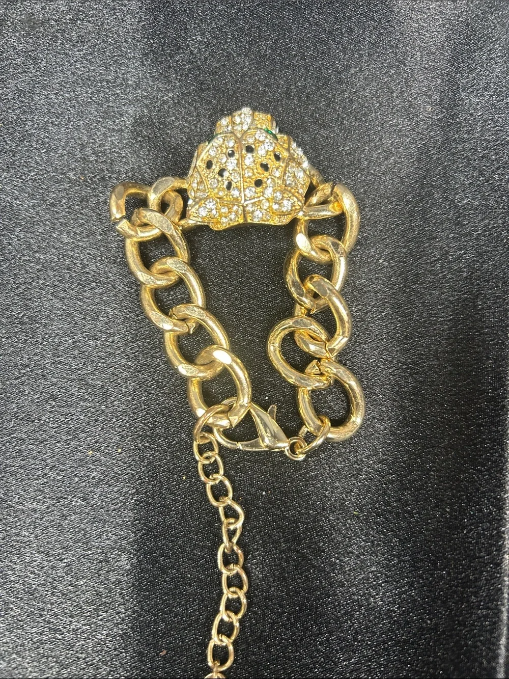Gold-Tone Panther Chain Bracelet with Crystal Accents By Sofia